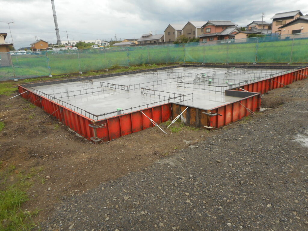 M様美容室新築工事　ベースコンクリート打設